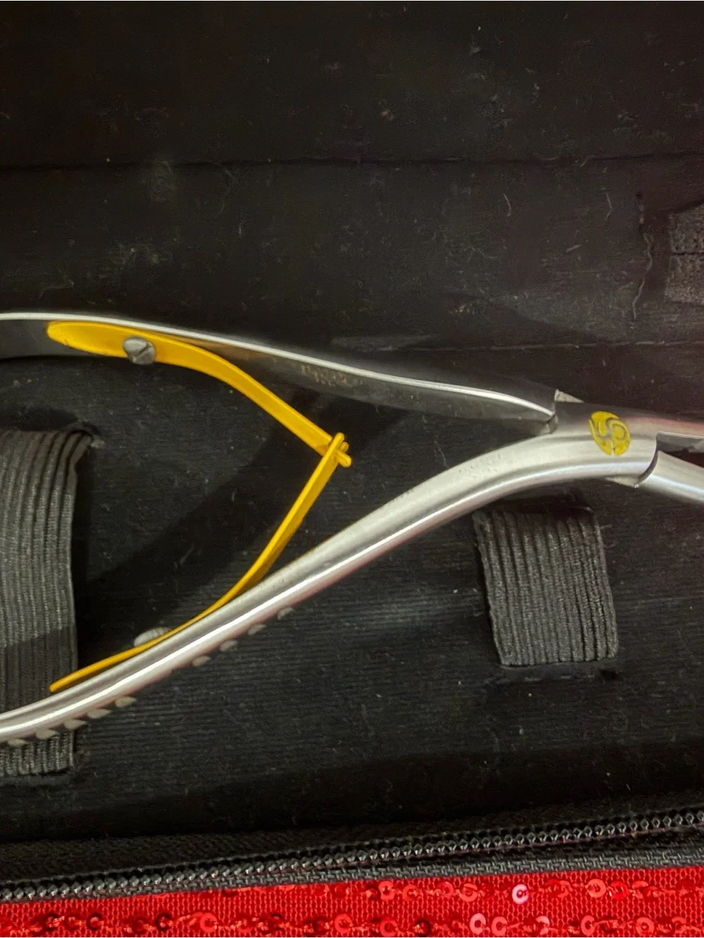 Compact Black Heat-Tool Travel Case with Yellow Logo